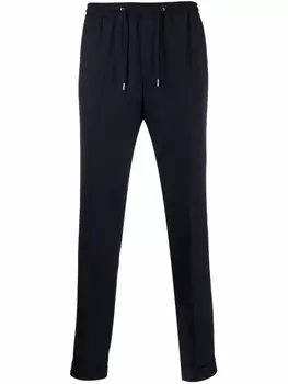 Paul Smith зауженные брюки с кулиской, синий