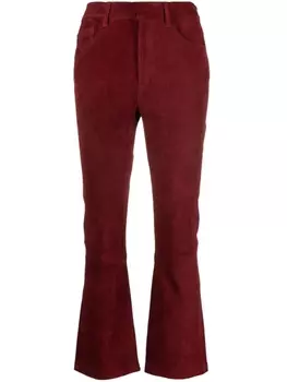 Paula расклешенные замшевые брюки, красный