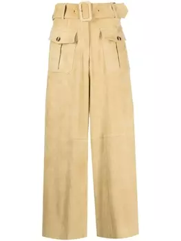 Paula замшевые брюки широкого кроя, нейтральный цвет