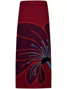 PAULA жаккардовая юбка-карандаш, красный