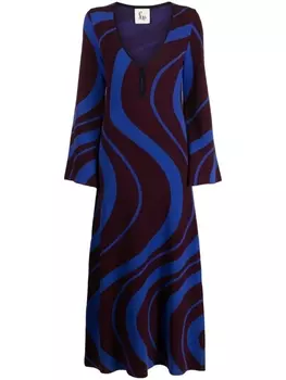 Paula жаккардовое платье макси с узором, красный