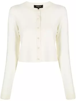 Paule Ka шерстяной кардиган с круглым вырезом, белый