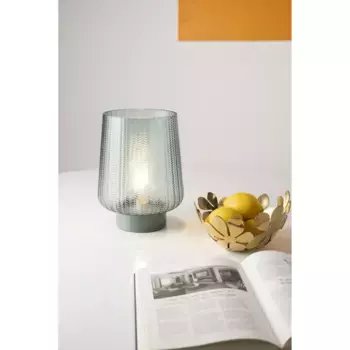 Pauleen Светодиодная настольная лампа «Pretty Glamour mobile, бирюзовый стекло/металл», 1 лампочка, лампочка E27 | Лампы можно заменить, Е27, аккумулятор таймера, цвет trkis