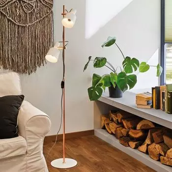 Paulmann Neordic Торшер Haldar, E14, белый, медь, 2 лампочки