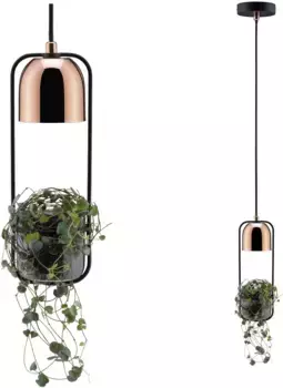 Paulmann Подвесной светодиодный светильник Fanja, 1 лампочка, лампа GU10 | без лампочки, GU10, 1-лампочка заводская, черный/медный 11,5 см, черный/медный
