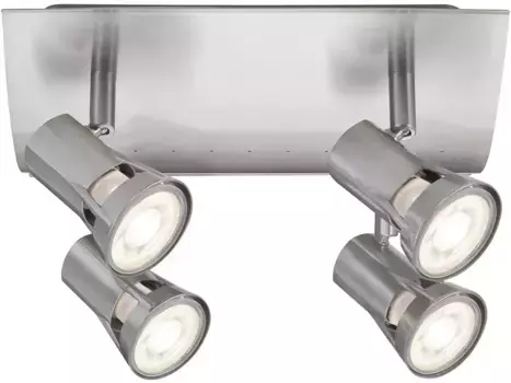 Paulmann Потолочный светодиодный светильник Teja, 4 пламени, лампа GU10 | без лампочки, GU10 Высота: 12,0 см, цвет nickelfarben