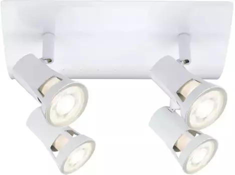 Paulmann Потолочный светодиодный светильник Teja, 4 пламени, лампа GU10 | без лампочки, GU10 Высота: 12,0 см, белый