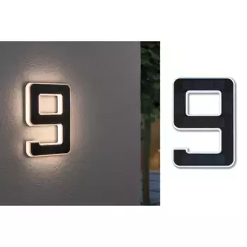 Paulmann Светодиодный настенный светильник для наружного освещения «Номер дома на солнечных батареях», 1 лампочка, источник света Светодиодный модуль | Постоянно встроенный светодиод, светодиодный модуль, номера домов, выбор букв, сменная батаре...