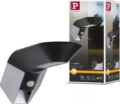 Paulmann Светодиодный настенный светильник для наружного освещения "Soley", 3 лампы, источник света, светодиодный модуль | Прочно интегрированный светодиод, светодиодный модуль Высота: 10 см, цвет anthrazit