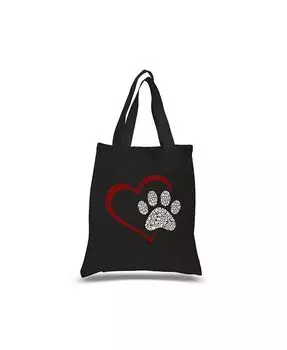 Paw Heart — маленькая большая сумка Word Art La Pop Art, красный
