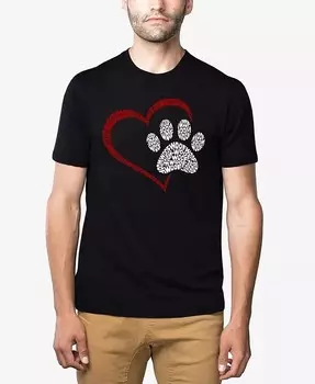 Paw Heart — мужская футболка премиум-класса Word Art LA Pop Art, черный
