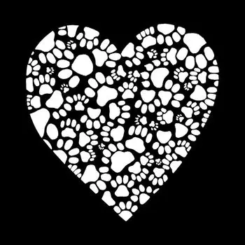 Paw Prints Heart — мужская футболка с рисунком Word Art LA Pop Art, серый