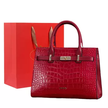 PAYOT Сумка из коровьей кожи на одно плечо, стандартная женская, бордовая/дымчато-голубая/экрю/берлинская лазурь