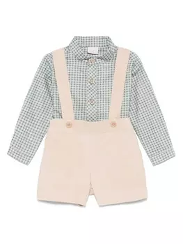 Paz Rodriguez комплект из рубашки и шортов в клетку, нейтральный
