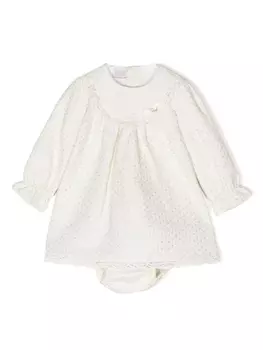 Paz Rodriguez платье с вышивкой в горох, белый