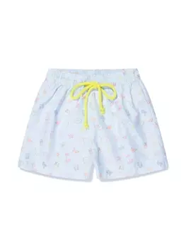 Paz Rodriguez плавки-шорты с принтом Summer, синий