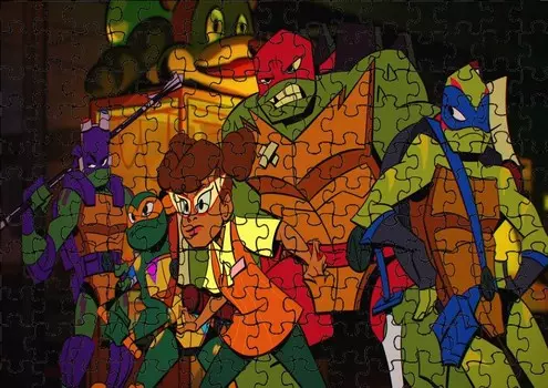 Пазл 110 деталей: Черепашки Ниндзя + Сумка с принтом bez marki