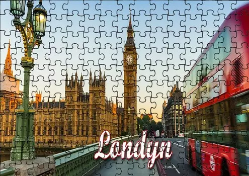 Пазл 110 деталей: Лондонский пейзаж + Сумка с принтом bez marki