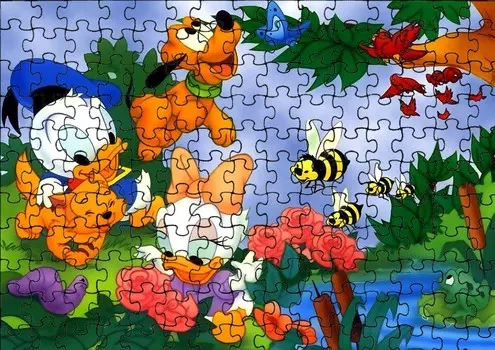 Пазл 110 деталей: Микки Маус + Сумка с принтом bez marki