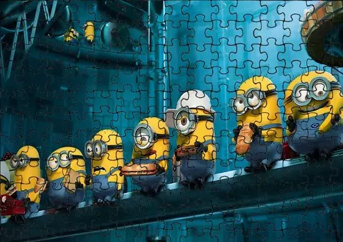 Пазл 110 деталей: Миньоны + Сумка с принтом bez marki