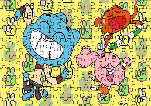 Пазл 120 деталей: Гамбол Дарвин + Сумка с принтом bez marki