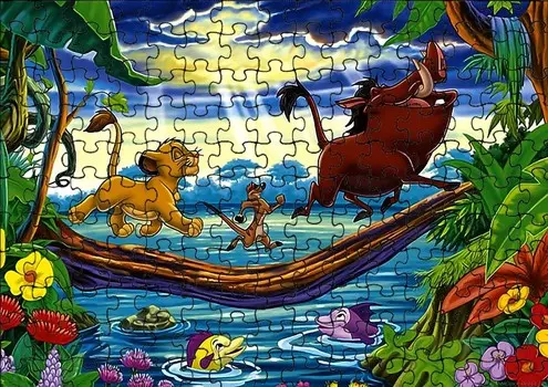 Пазл 120 деталей: Король Лев Тимон Памб + Сумка с принтом bez marki