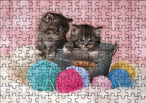 Пазл 120 деталей: Кошки и животные + Сумка с принтом bez marki