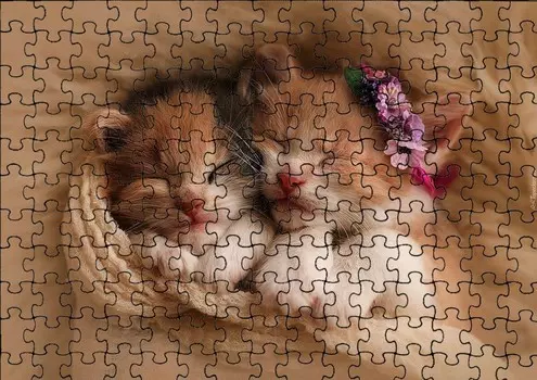 Пазл 120 деталей: Кошки и животные + Сумка с принтом bez marki