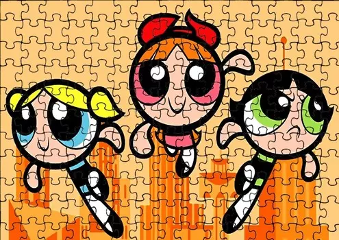 Пазл 120 деталей: Крутые девчонки + Сумка с принтом bez marki