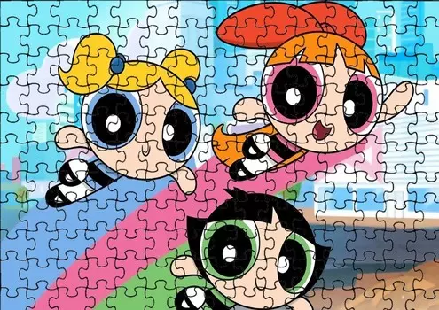 Пазл 120 деталей: Крутые девчонки + Сумка с принтом bez marki