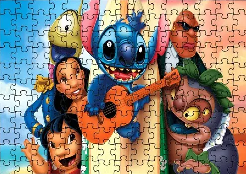 Пазл 120 деталей: Лило и Стич + Сумка с принтом bez marki