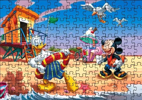 Пазл 120 деталей: Микки Маус + Сумка с принтом bez marki