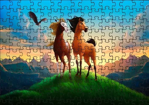 Пазл 120 деталей: Мустанг Призрак + Сумка с принтом bez marki