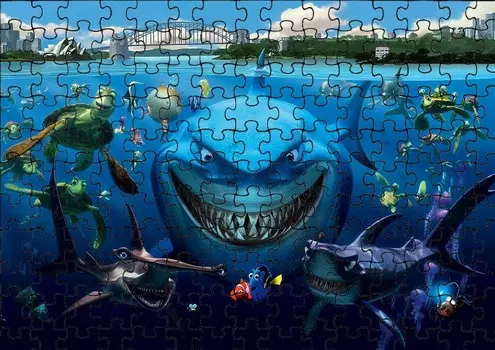 Пазл 120 деталей: Подводный мир Немо + Сумка с принтом bez marki