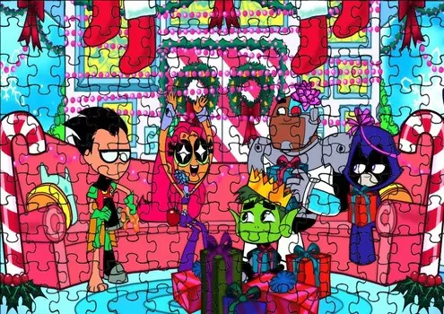 Пазл 120 шт: Юные Титаны Выкройки + Сумка с принтом bez marki