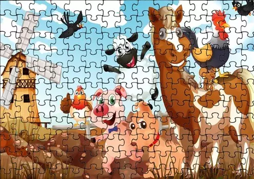 Пазл 192 детали: Animals Mix + Сумка с принтом Inna marka