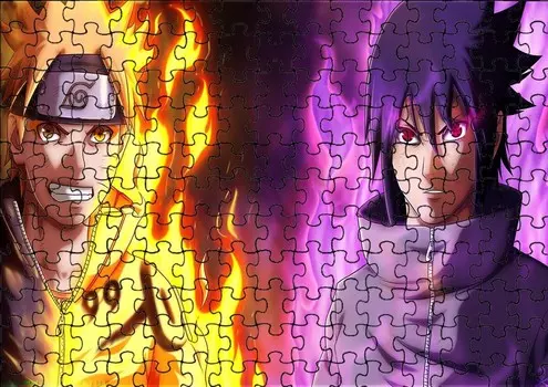 Пазл 192 детали: Аниме Наруто + Сумка с принтом bez marki