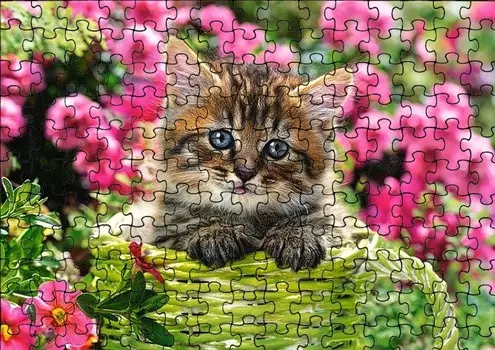 Пазл 192 детали: Кошки Животные + Сумка с принтом bez marki