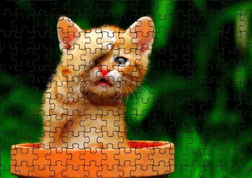 Пазл 192 детали: Кошки Животные + Сумка с принтом bez marki