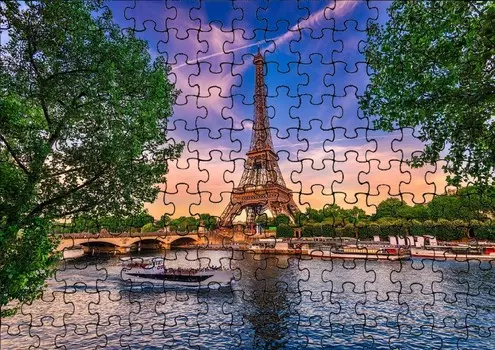 Пазл 192 детали: Парижский пейзаж + Сумка с принтом bez marki