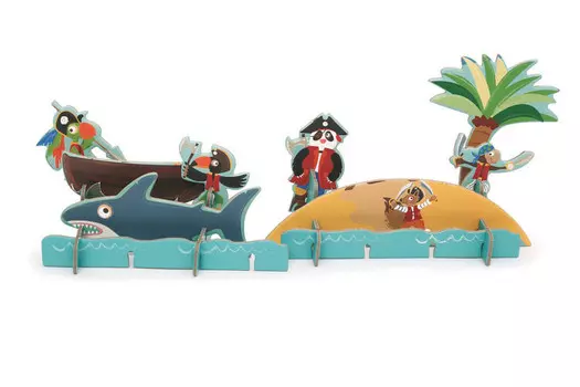 Пазл 2 в 1 — 2D и 3D пейзажи Пираты, аркадная игра Scratch