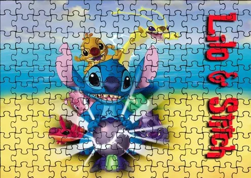 Пазл 35 деталей: Лило и Стич + Сумка с принтом bez marki