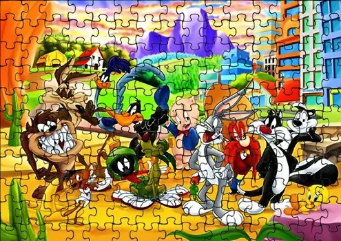 Пазл 35 деталей: Лу-Ней Ту-Ннес + Сумка с принтом bez marki