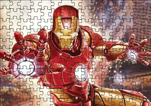 Пазл 35 деталей: Мстители Железный Человек + Сумка с принтом bez marki