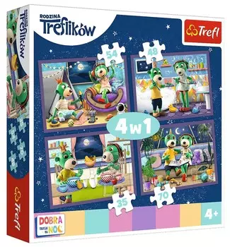 Пазл 4в1 - Вечерние ритуалы Трефлики - Спокойной ночи, Трефлики на ночь TREFL