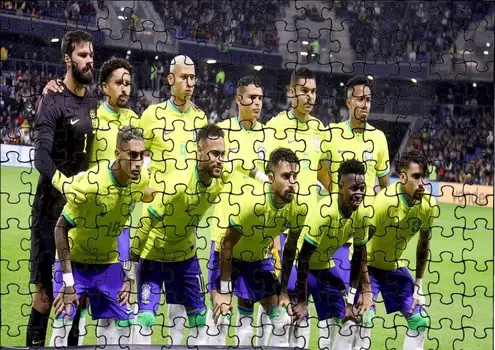 Пазл 70 деталей: Бразилия Катар + Сумка с принтом bez marki