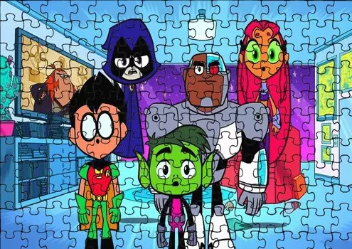 Пазл 96 деталей: Юные Титаны Выкройки + Сумка с принтом bez marki