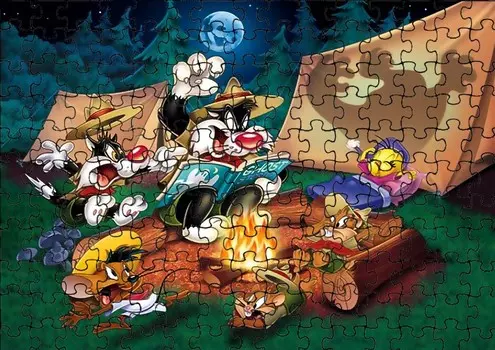 Пазл 96 деталей: Лу-Ней Ту-Ннес + Сумка с принтом bez marki