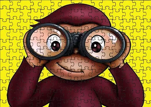 Пазл 96 деталей: Любопытный Джордж + Сумка с принтом bez marki