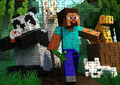 Пазл 96 деталей: Майнкрафт + Сумка с принтом bez marki